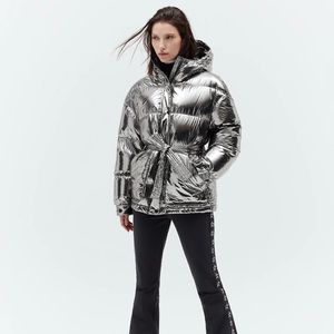 Perfect Moment Metallic oversized Down Parka - silver foil - small